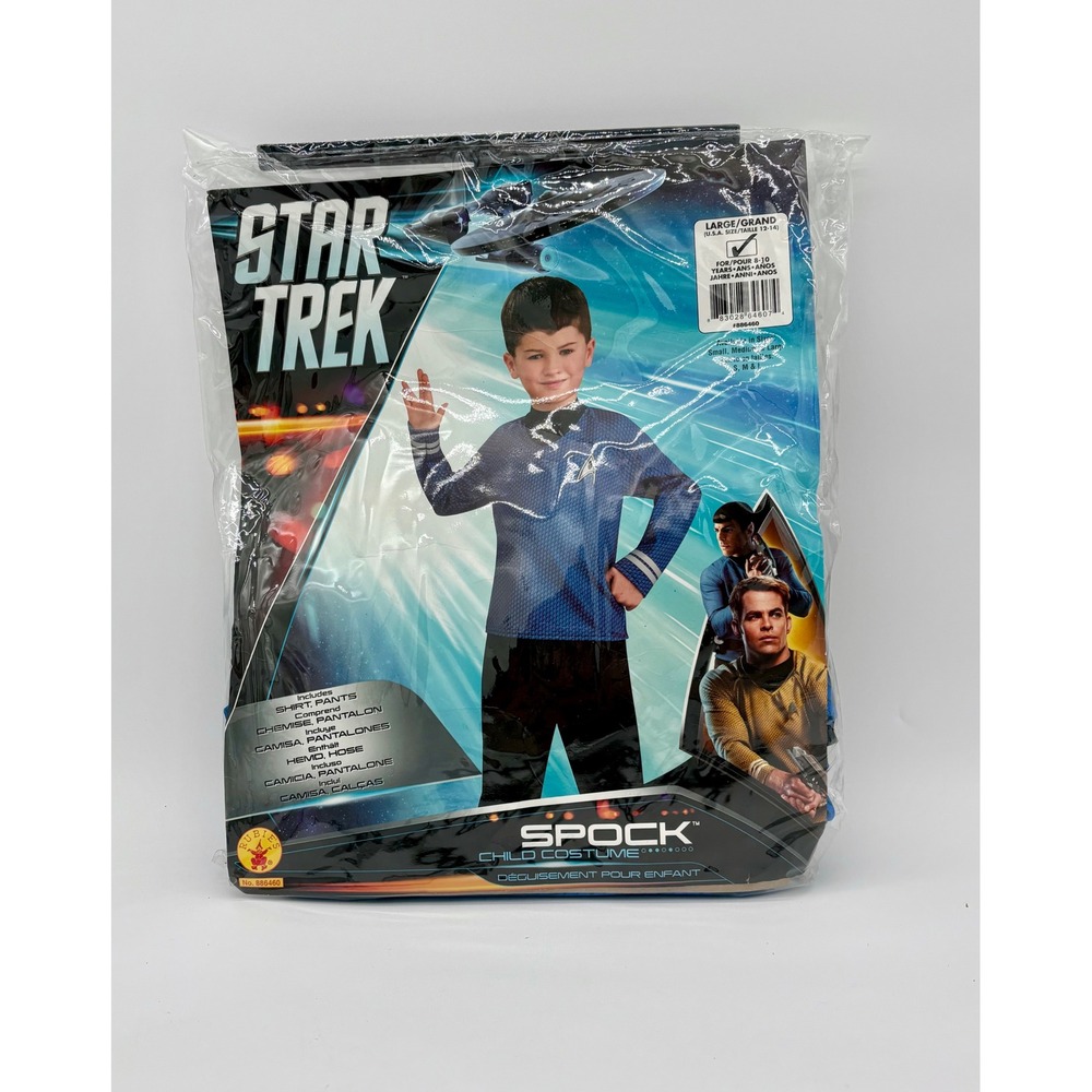 Rubies Star Trek Spock Child Costume Blue Shirt Black Pants Kids Large 12-14 - Picture 1 of 2